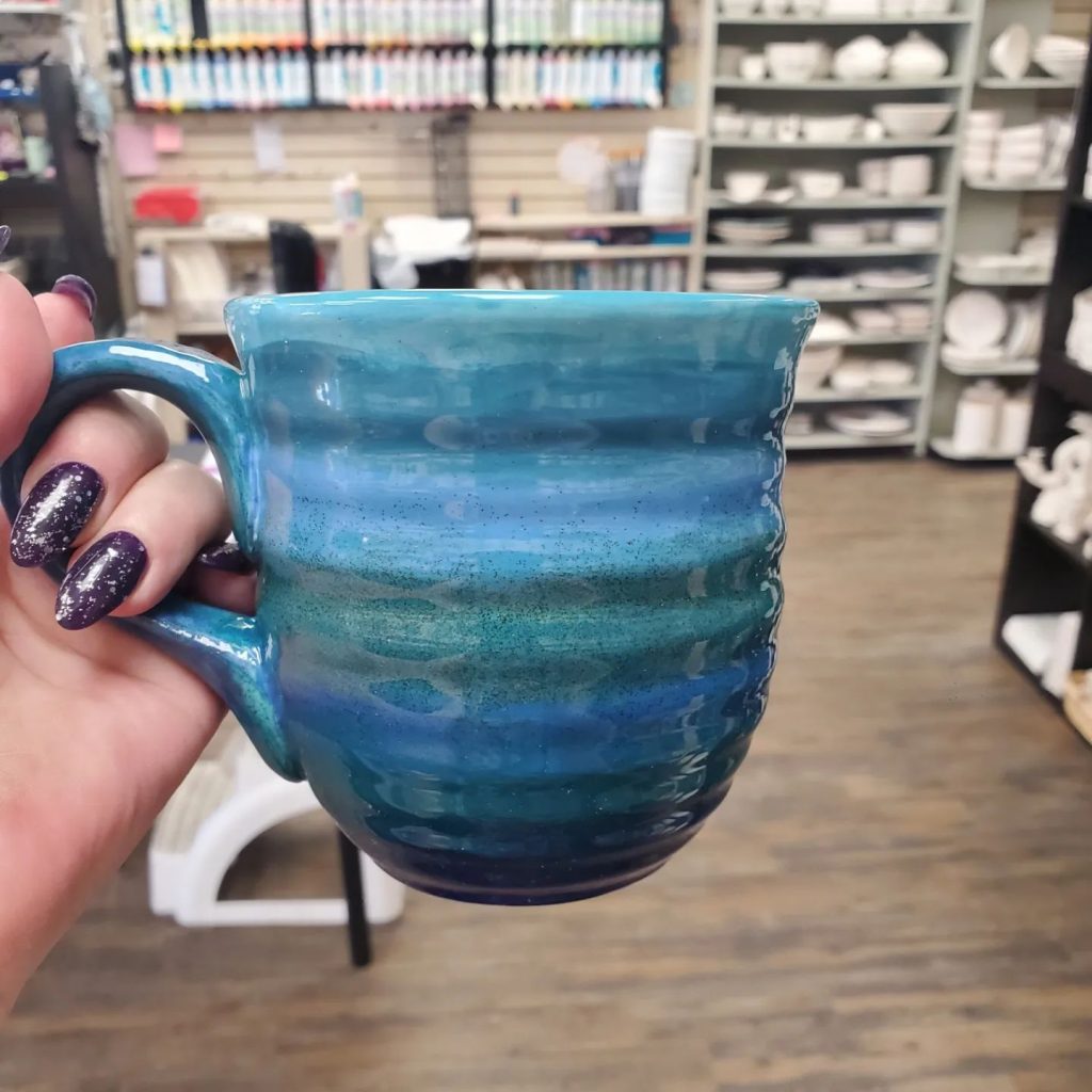 Blue and green mug